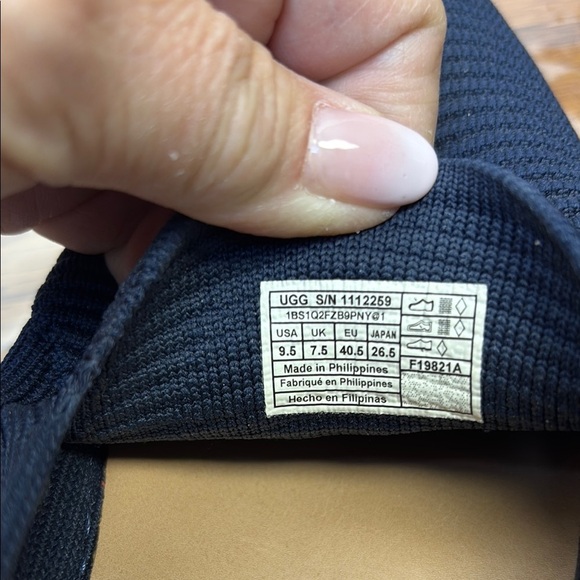 UGG Blue and Tan Slip-On Loafers with Breathable Knit - Picture 6 of 7